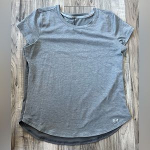 Under Armour Running Threadborne Heatgear Tshirt in Gray Size Large